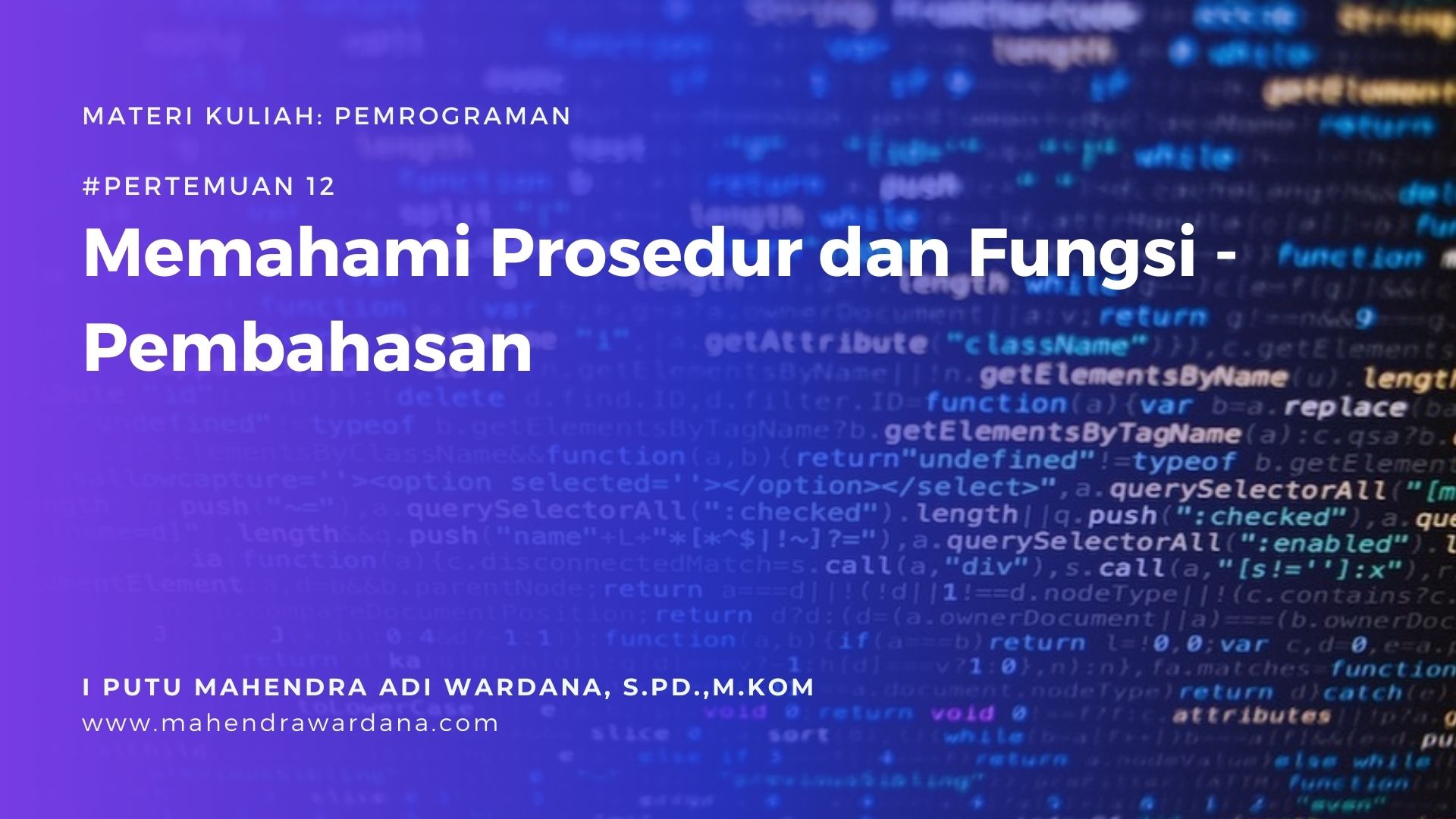 Pertemuan 11 - Memahami Prosedur dan Fungsi - Pembahasan