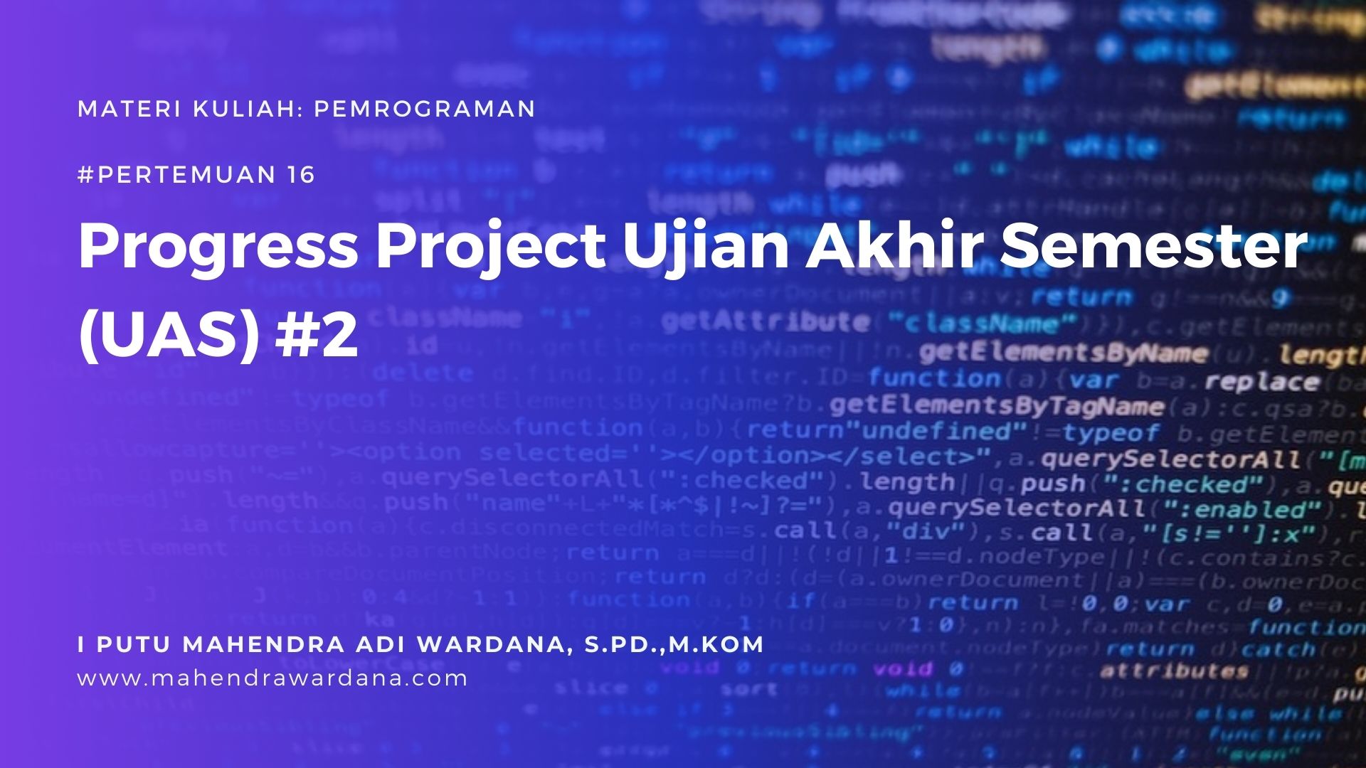 Pertemuan 15 - Progress Project UAS 2